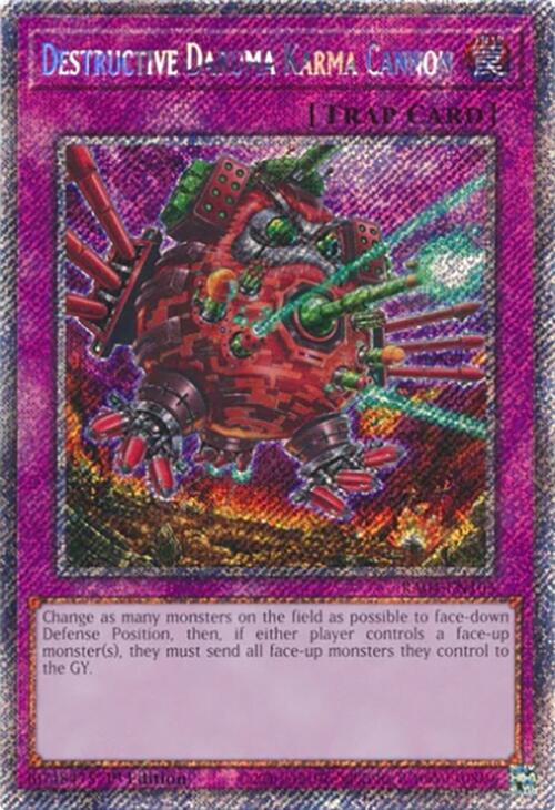 Destructive Daruma Karma Cannon [RA04-EN103] Platinum Secret Rare | Rock City Comics