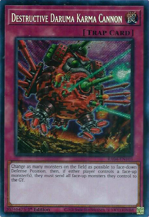 Destructive Daruma Karma Cannon [RA04-EN103] Secret Rare | Rock City Comics