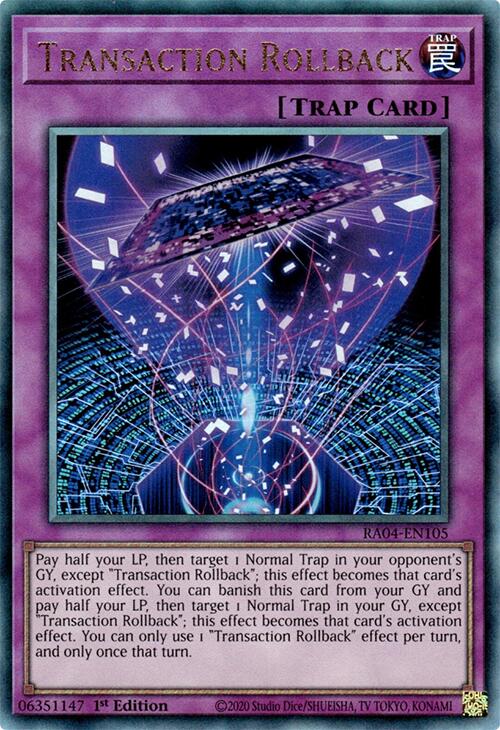 Transaction Rollback [RA04-EN105] Prismatic Ultimate Rare | Rock City Comics