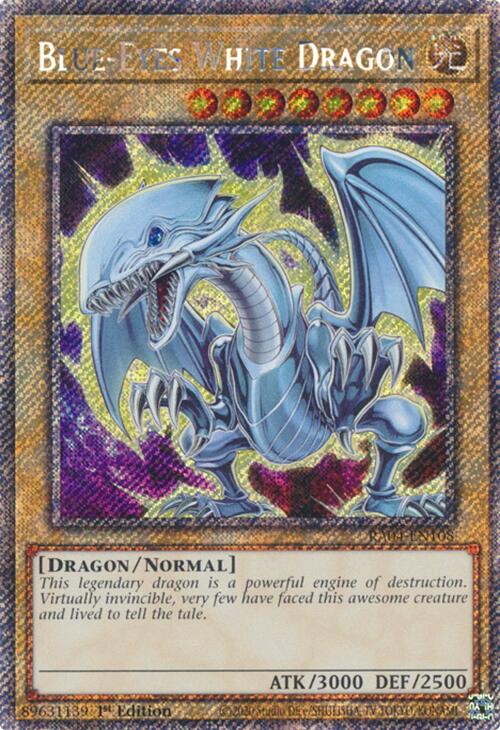 Blue-Eyes White Dragon (7th Art) [RA04-EN108] Platinum Secret Rare | Rock City Comics