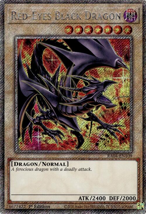 Red-Eyes Black Dragon (8th Art) [RA04-EN109] Platinum Secret Rare | Rock City Comics