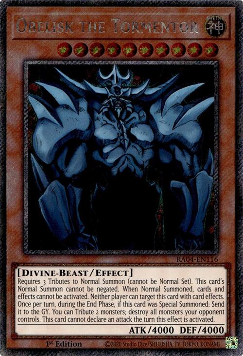 Obelisk the Tormentor [RA04-EN116] Platinum Secret Rare | Rock City Comics