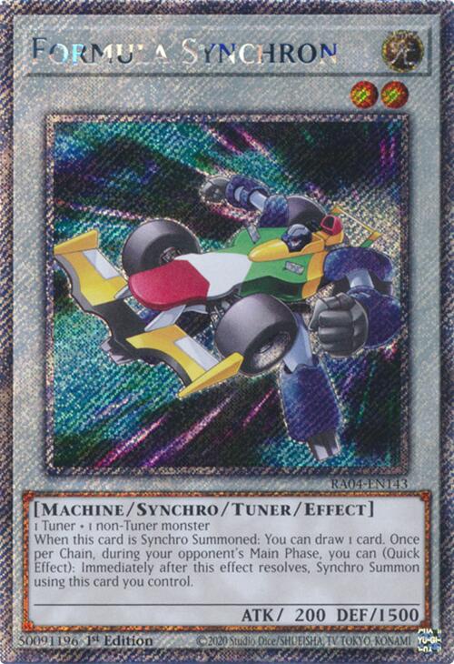 Formula Synchron [RA04-EN143] Platinum Secret Rare | Rock City Comics