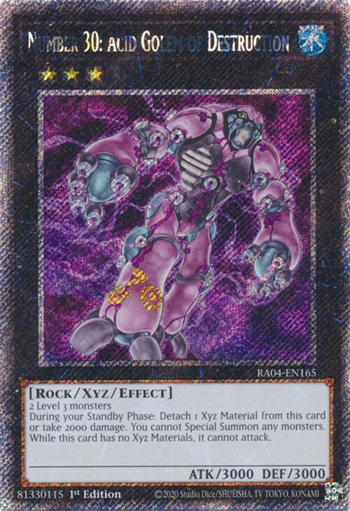 Number 30: Acid Golem of Destruction [RA04-EN165] Platinum Secret Rare | Rock City Comics