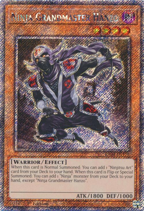 Ninja Grandmaster Hanzo [RA04-EN173] Platinum Secret Rare | Rock City Comics