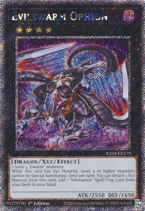 Evilswarm Ophion [RA04-EN179] Platinum Secret Rare | Rock City Comics
