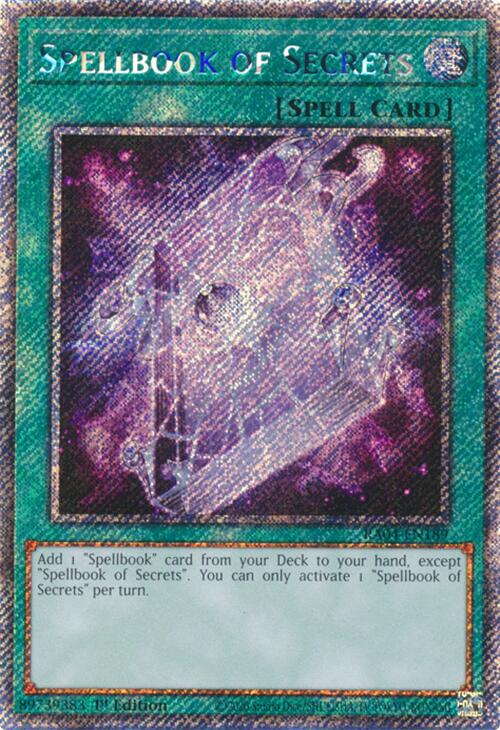 Spellbook of Secrets [RA04-EN189] Platinum Secret Rare | Rock City Comics