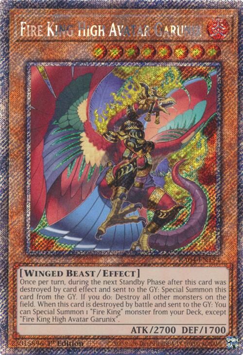 Fire King High Avatar Garunix [RA04-EN194] Platinum Secret Rare | Rock City Comics
