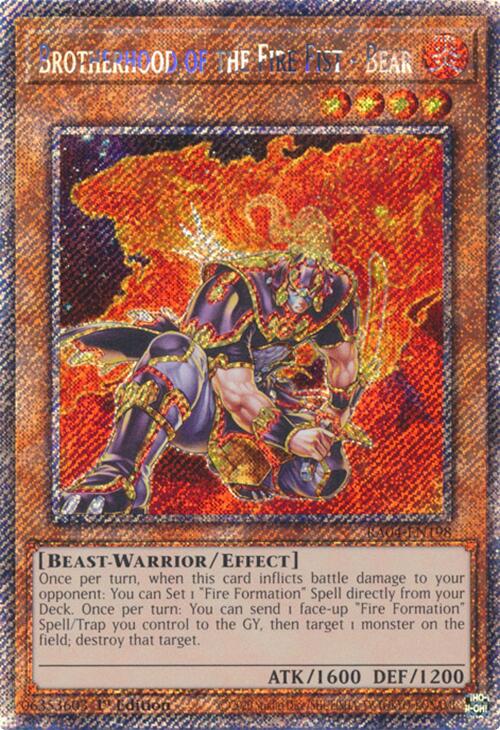 Brotherhood of the Fire Fist - Bear [RA04-EN198] Platinum Secret Rare | Rock City Comics