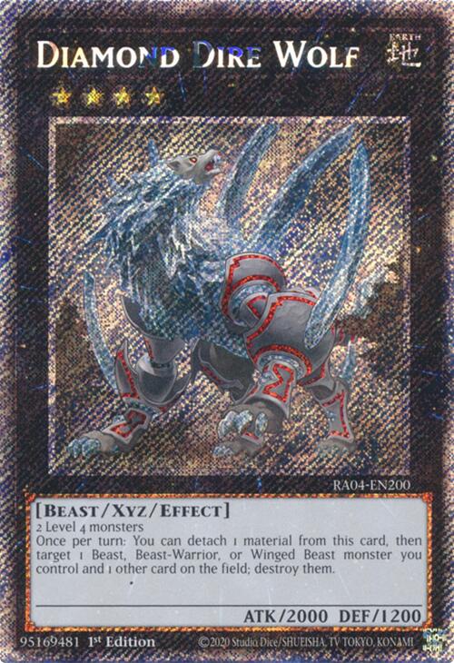 Diamond Dire Wolf [RA04-EN200] Platinum Secret Rare | Rock City Comics