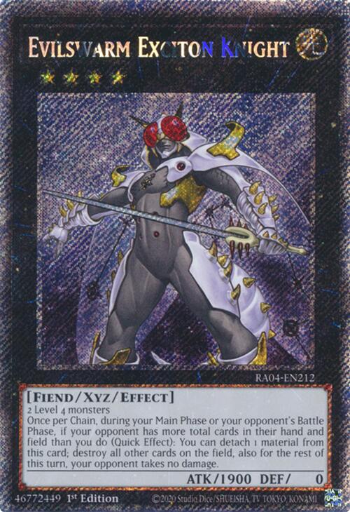 Evilswarm Exciton Knight [RA04-EN212] Platinum Secret Rare | Rock City Comics