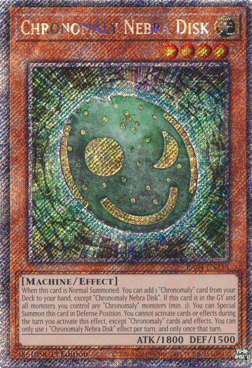 Chronomaly Nebra Disk [RA04-EN213] Platinum Secret Rare | Rock City Comics