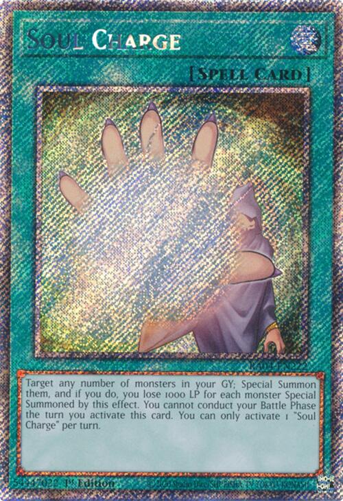 Soul Charge [RA04-EN222] Platinum Secret Rare | Rock City Comics