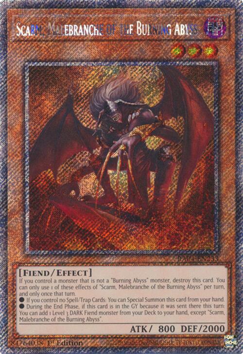 Scarm, Malebranche of the Burning Abyss [RA04-EN233] Platinum Secret Rare | Rock City Comics