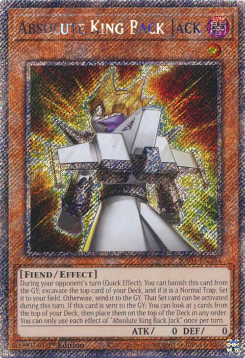 Absolute King Back Jack [RA04-EN244] Platinum Secret Rare | Rock City Comics