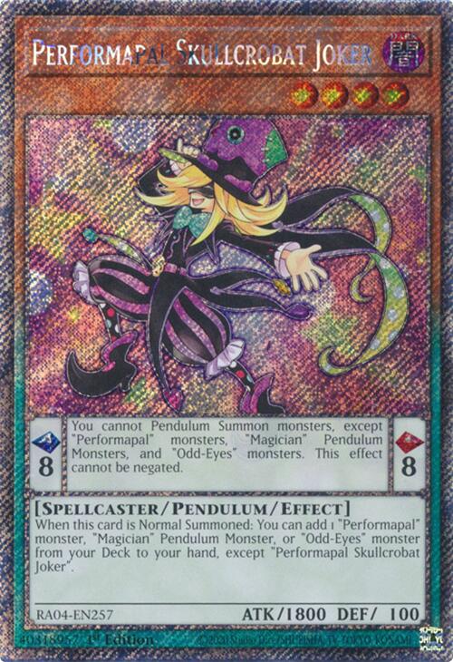 Performapal Skullcrobat Joker [RA04-EN257] Platinum Secret Rare | Rock City Comics
