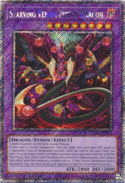 Starving Venom Fusion Dragon [RA04-EN272] Platinum Secret Rare | Rock City Comics