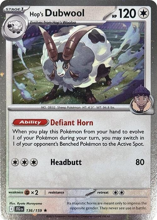 Hop's Dubwool (136/159) (Cosmos Holo) [Scarlet & Violet: Journey Together] | Rock City Comics