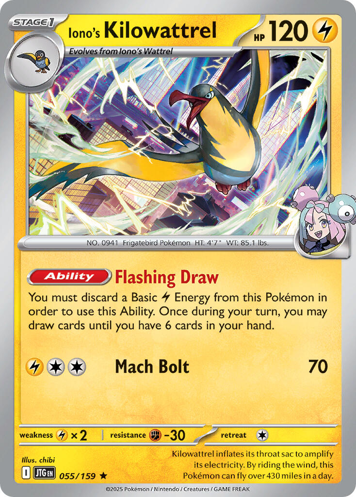 Iono's Kilowattrel (055/159) (Deck Exclusive) [Scarlet & Violet: Journey Together] | Rock City Comics