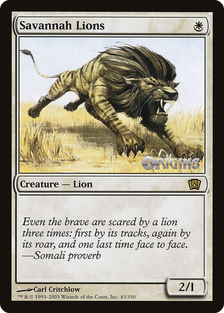 Savannah Lions (Origins 2003) [Oversize Cards] | Rock City Comics