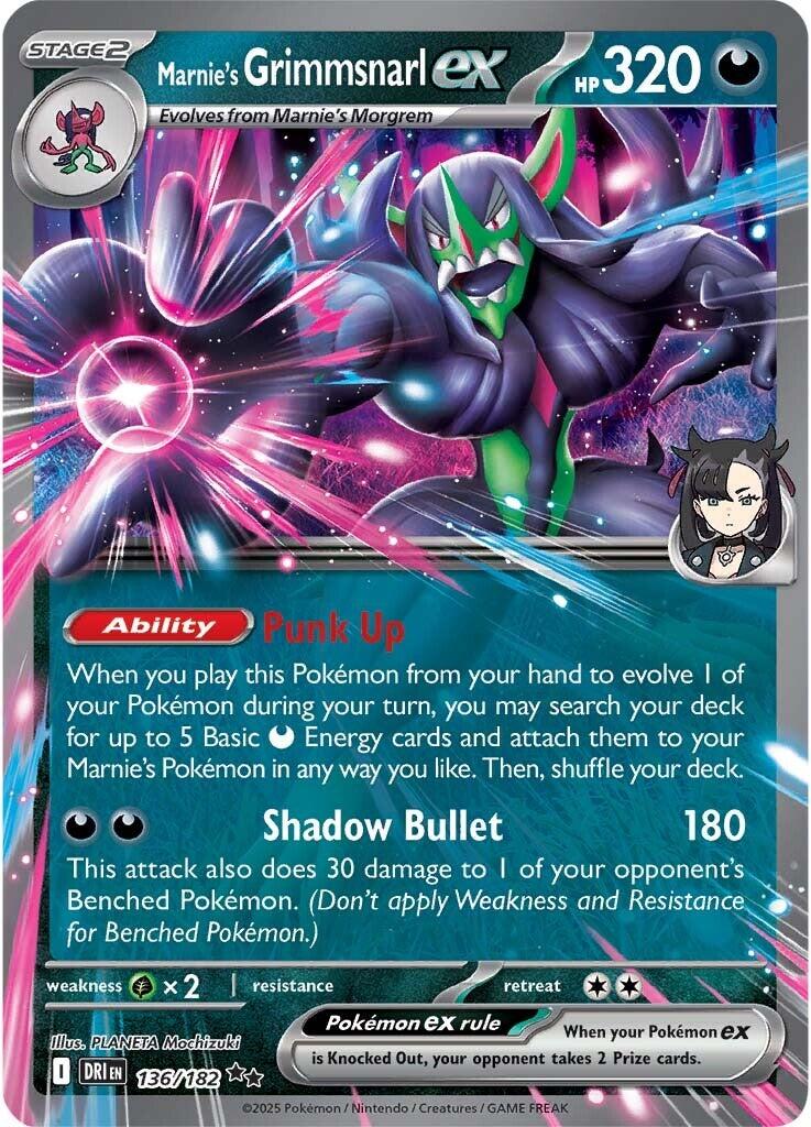 Marnie's Grimmsnarl ex (136/182) [Scarlet & Violet: Destined Rivals] | Rock City Comics