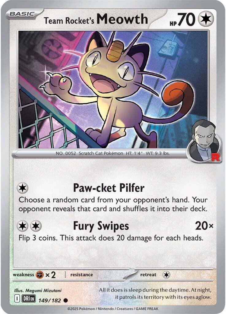 Team Rocket's Meowth (149/182) [Scarlet & Violet: Destined Rivals] | Rock City Comics