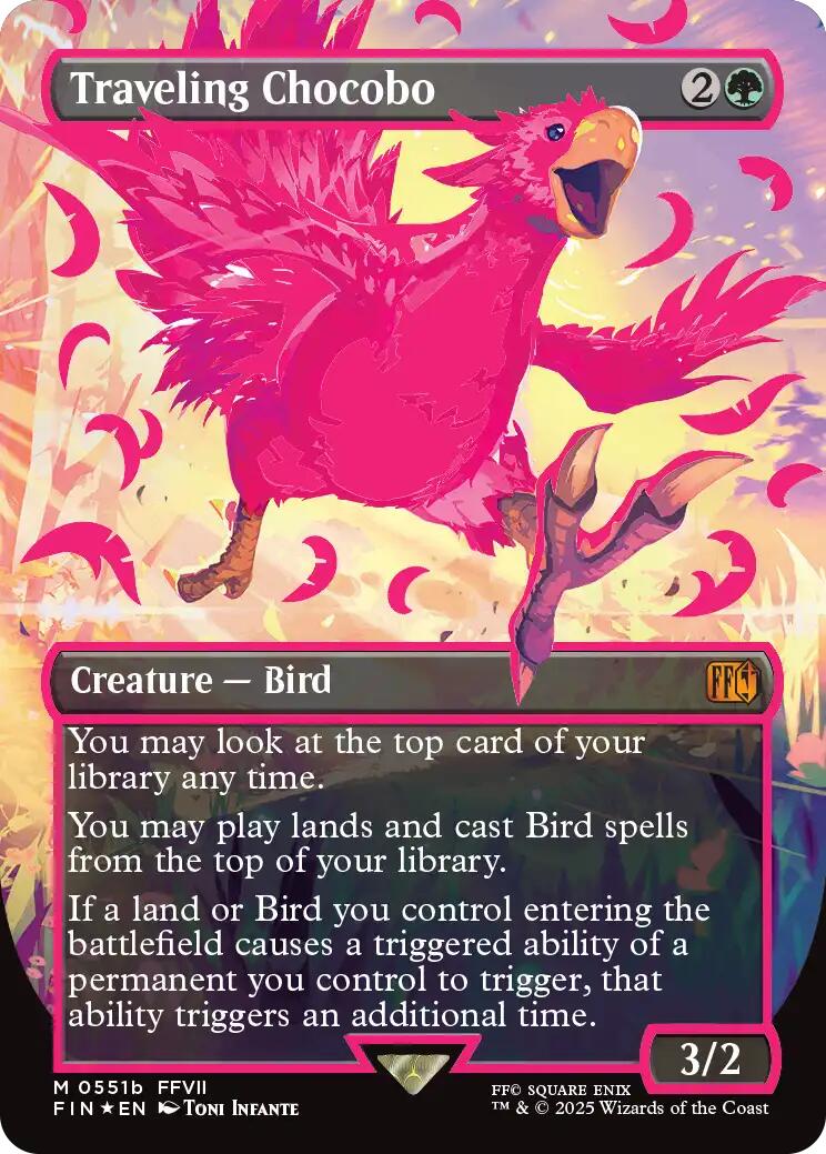 Traveling Chocobo (Borderless) (Neon Ink Pink) [FINAL FANTASY] | Rock City Comics