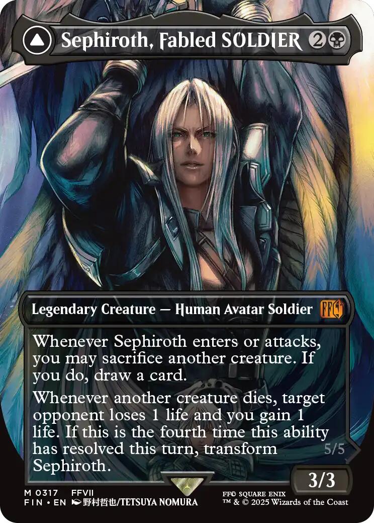 Sephiroth, Fabled SOLDIER // Sephiroth, One-Winged Angel (Borderless) (0317) [FINAL FANTASY] | Rock City Comics