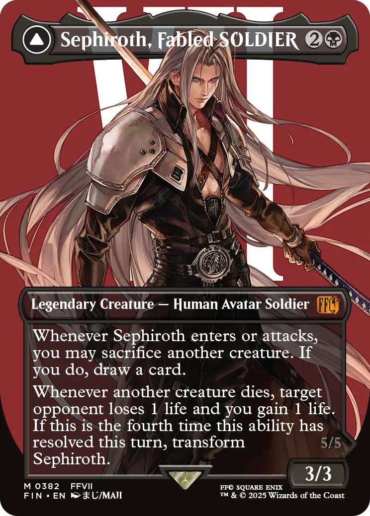 Sephiroth, Fabled SOLDIER // Sephiroth, One-Winged Angel (Borderless) (0382) [FINAL FANTASY] | Rock City Comics