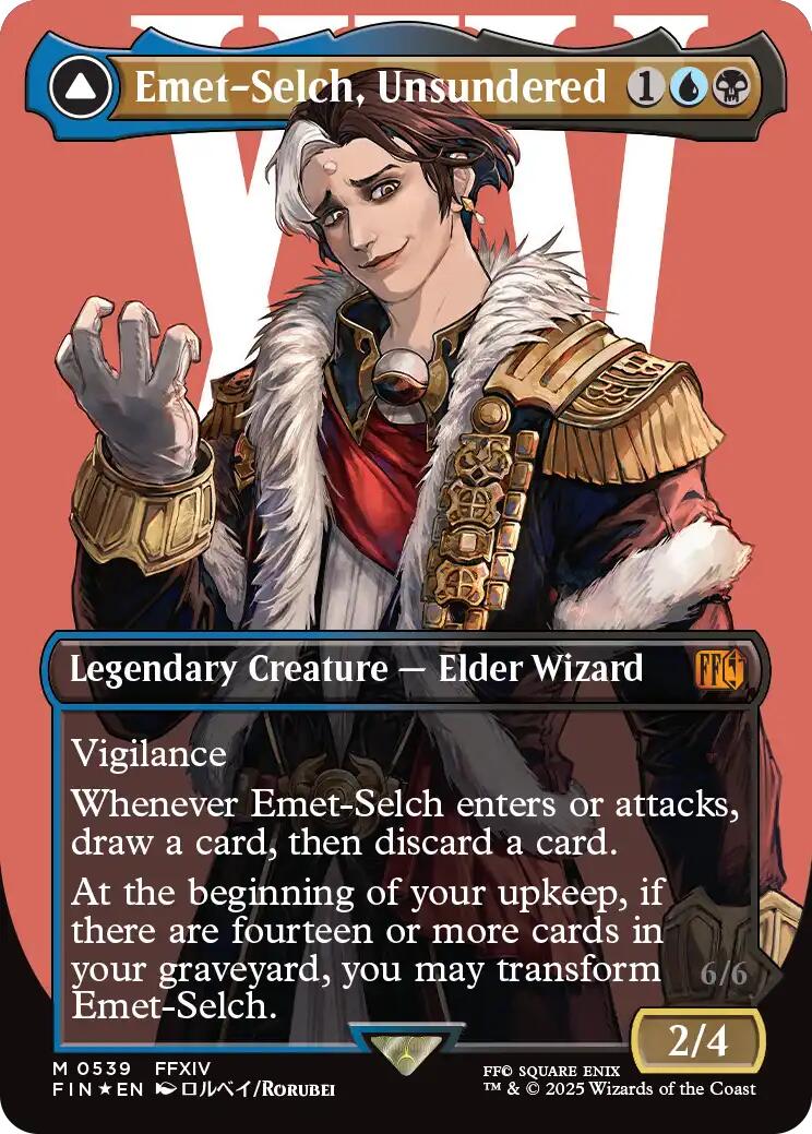 Emet-Selch, Unsundered // Hades, Sorcerer of Eld (Borderless) (Surge Foil) [FINAL FANTASY] | Rock City Comics