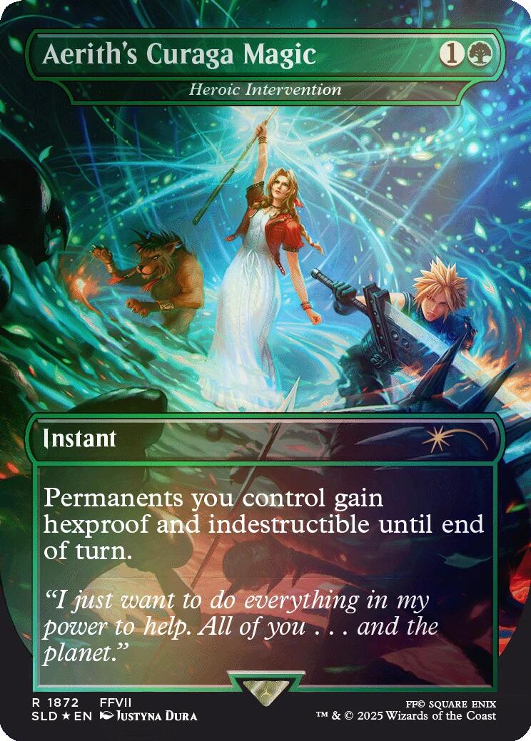 Aerith's Curaga Magic - Heroic Intervention (Rainbow Foil) [Secret Lair Drop Series] | Rock City Comics