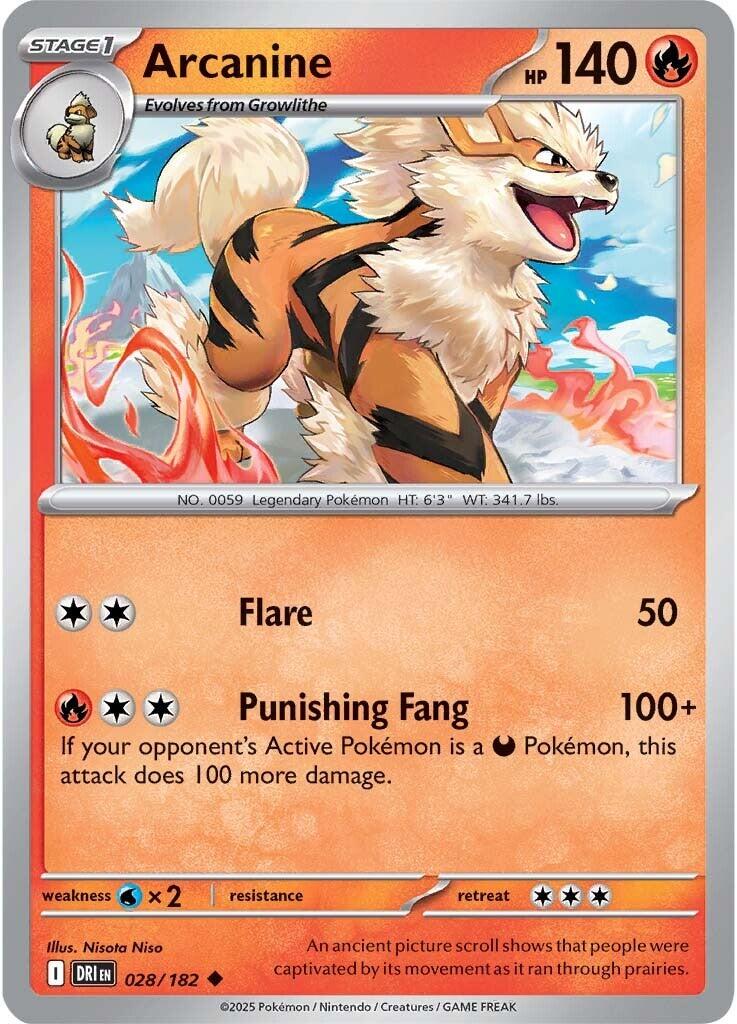 Arcanine (028/182) [Scarlet & Violet: Destined Rivals] | Rock City Comics