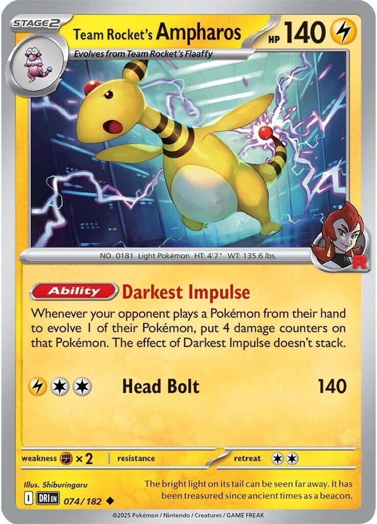 Team Rocket's Ampharos (074/182) [Scarlet & Violet: Destined Rivals] | Rock City Comics
