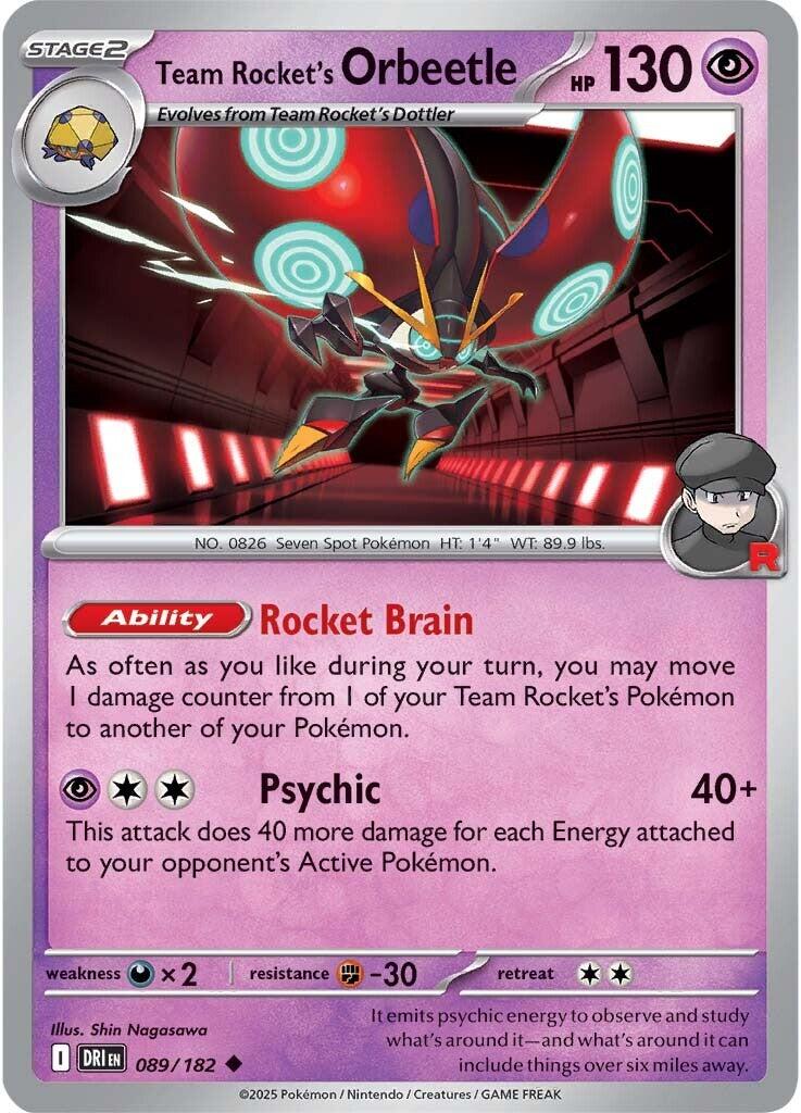 Team Rocket's Orbeetle (089/182) [Scarlet & Violet: Destined Rivals] | Rock City Comics