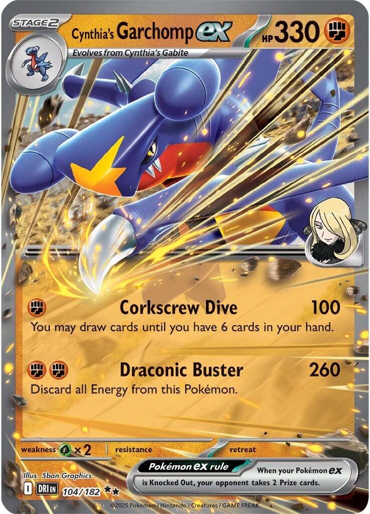 Cynthia's Garchomp ex (104/182) [Scarlet & Violet: Destined Rivals] | Rock City Comics