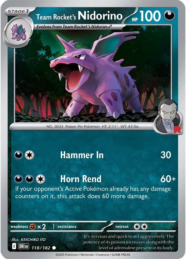 Team Rocket's Nidorino (118/182) [Scarlet & Violet: Destined Rivals] | Rock City Comics