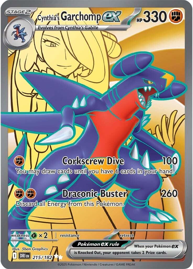 Cynthia's Garchomp ex (215/182) [Scarlet & Violet: Destined Rivals] | Rock City Comics
