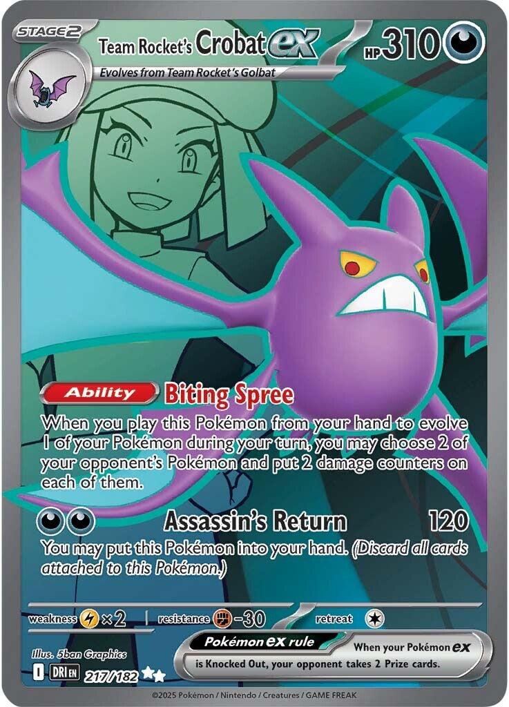 Team Rocket's Crobat ex (217/182) [Scarlet & Violet: Destined Rivals] | Rock City Comics