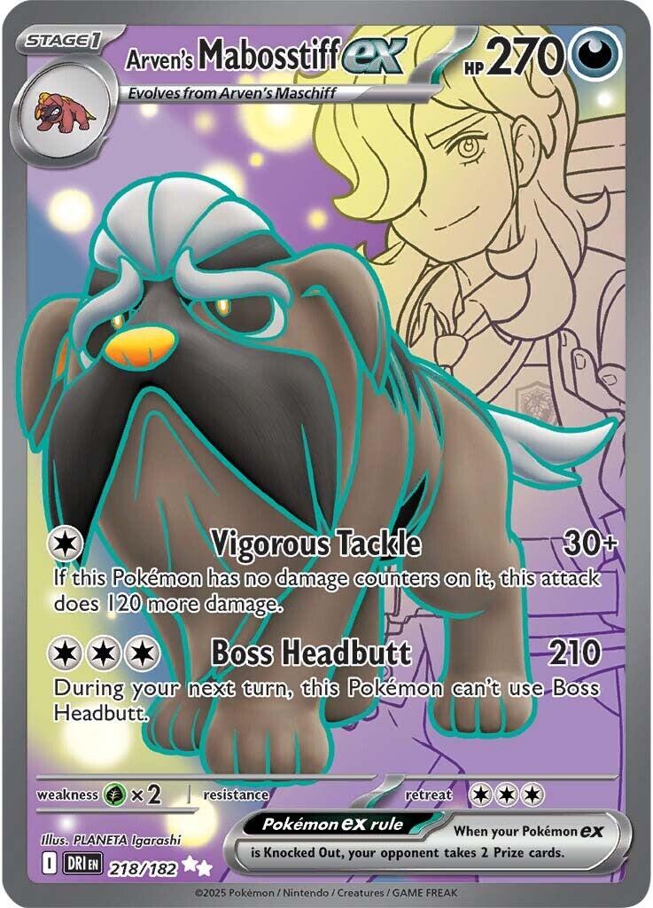 Arven's Mabosstiff ex (218/182) [Scarlet & Violet: Destined Rivals] | Rock City Comics