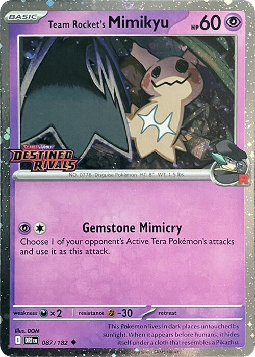 Team Rocket's Mimikyu (087/182) (Destined Rivals Stamp) [Scarlet & Violet: Destined Rivals] | Rock City Comics