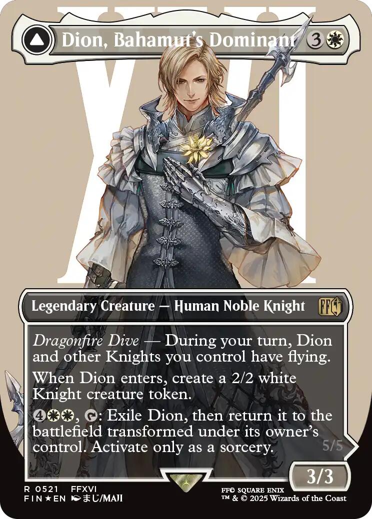 Dion, Bahamut's Dominant // Bahamut, Warden of Light (Borderless) (Surge Foil) [FINAL FANTASY] | Rock City Comics