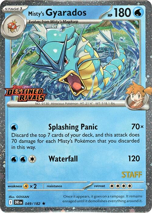 Misty's Gyarados (049/182) (Prerelease Staff) [Scarlet & Violet: Destined Rivals] | Rock City Comics