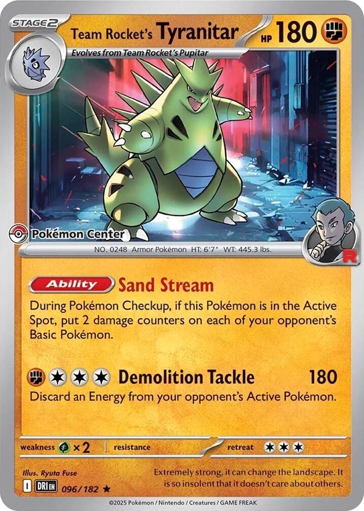 Team Rocket's Tyranitar (096/182) (Pokemon Center Exclusive) [Miscellaneous Cards] | Rock City Comics