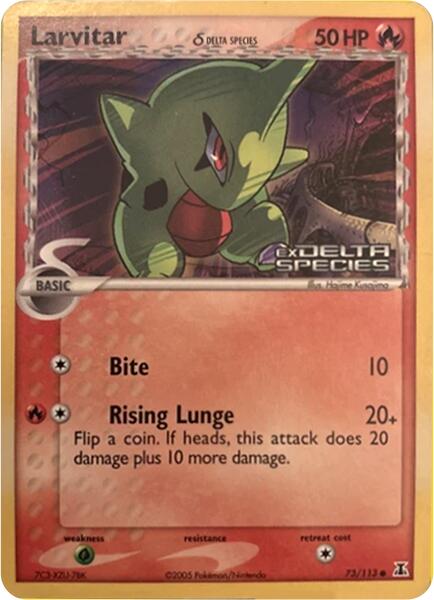 Larvitar (73/113) (Delta Species) (Stamped) [Miscellaneous Cards] | Rock City Comics