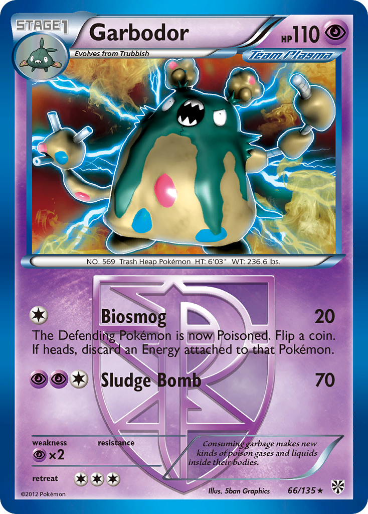 Garbodor (66/135) [Black & White: Plasma Storm] | Rock City Comics