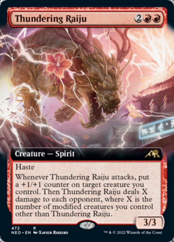 Thundering Raiju (Extended Art) [Kamigawa: Neon Dynasty] | Rock City Comics