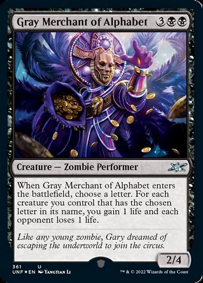Gray Merchant of Alphabet (Galaxy Foil) [Unfinity] | Rock City Comics