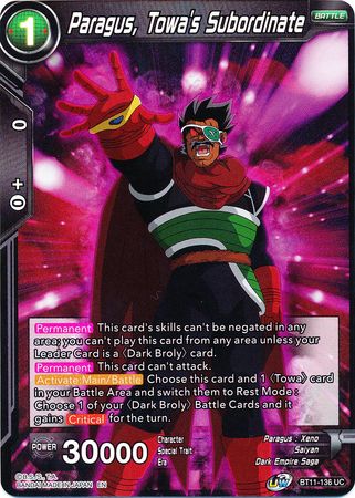 Paragus, Towa's Subordinate (BT11-136) [Vermilion Bloodline 2nd Edition] | Rock City Comics