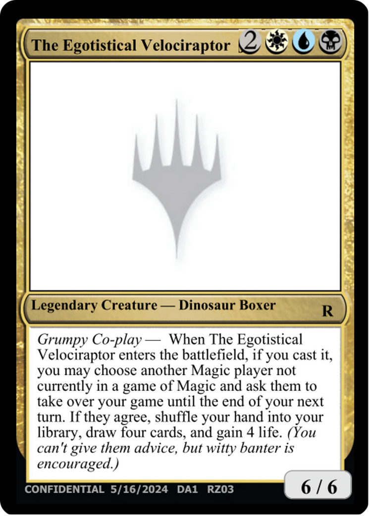 The Egotistical Velociraptor [Mystery Booster 2 Playtest Cards] | Rock City Comics