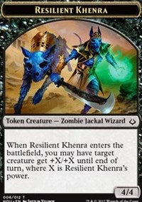 Resilient Khenra // Cat Double-Sided Token [Hour of Devastation Tokens] | Rock City Comics
